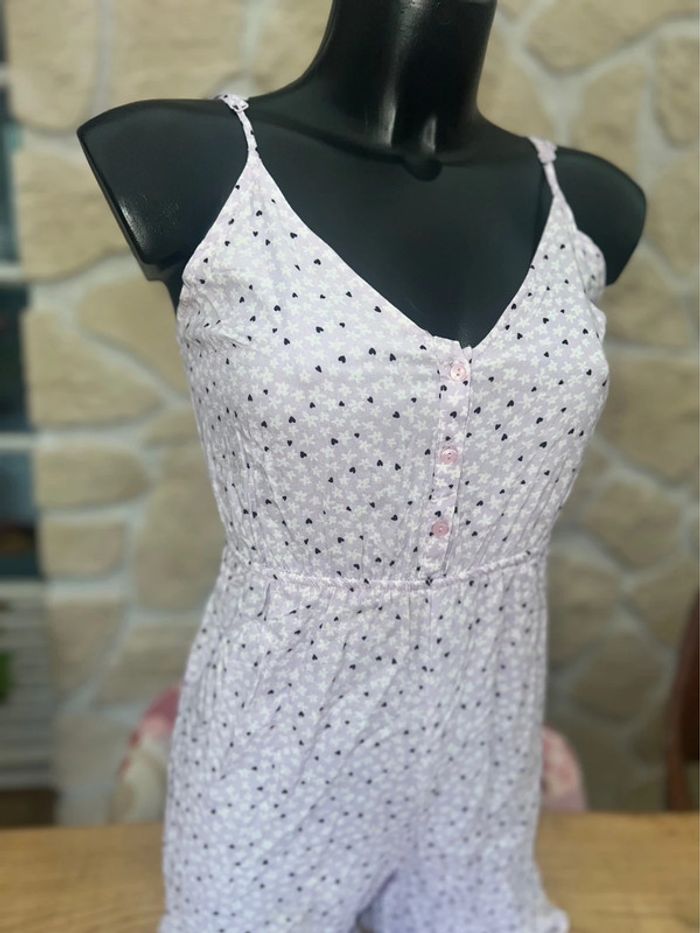 Combinaison été longue pantalon légère et fluide lilas à fleurs Jennyfer taille XS 34 - photo numéro 5