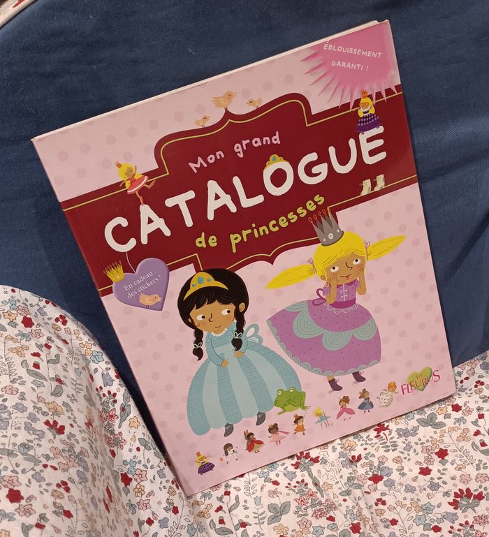 Livre Mon grand catalogue des princesses + stickers - Fleurus