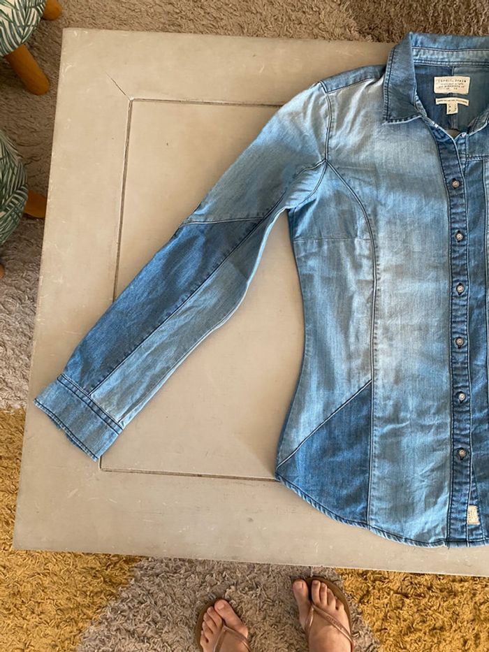 Chemise en jeans Esprit Denim bleue denim taille M - photo numéro 14