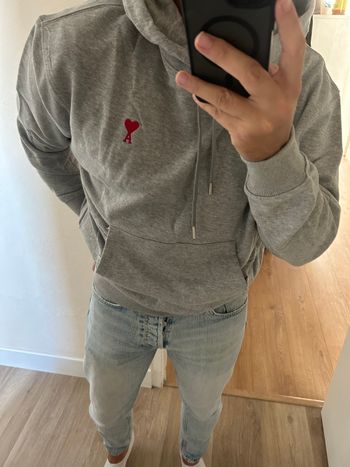 Sweat-shirt pull à capuche gris AMI Paris - Taille M