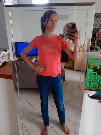 Tee shirt sport femme 36 rose fluo c21