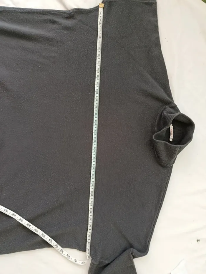 Pull large col roulé gris Camaïeu taille L - photo numéro 5