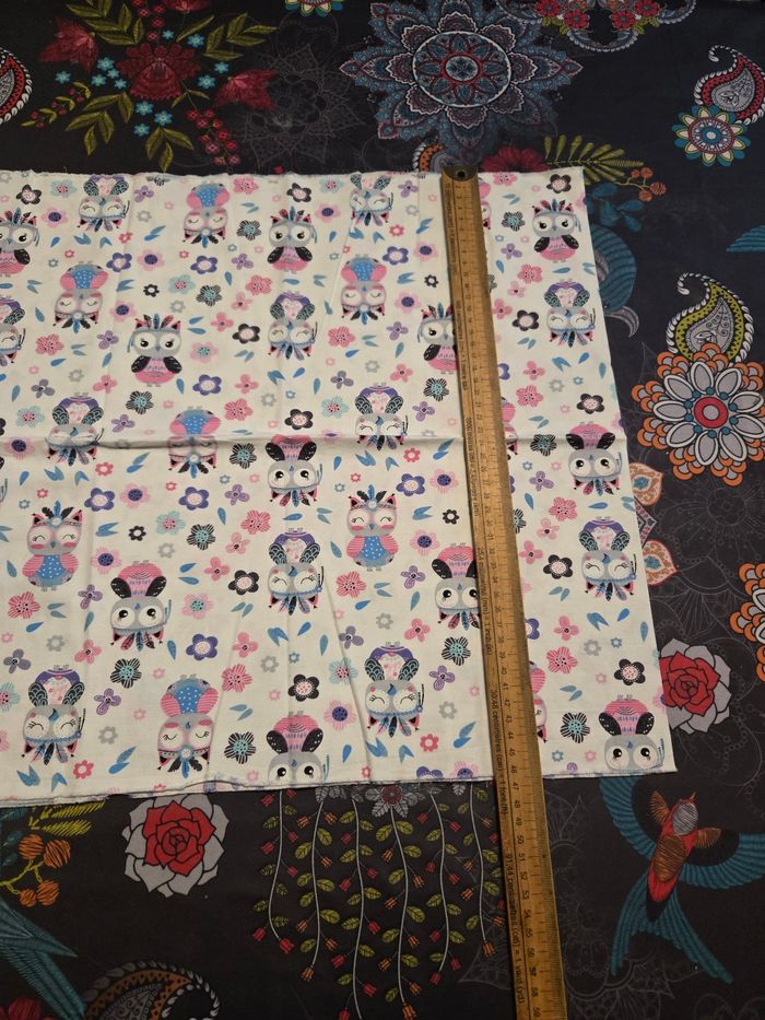 Morceau de tissus motif hiboux - photo numéro 2