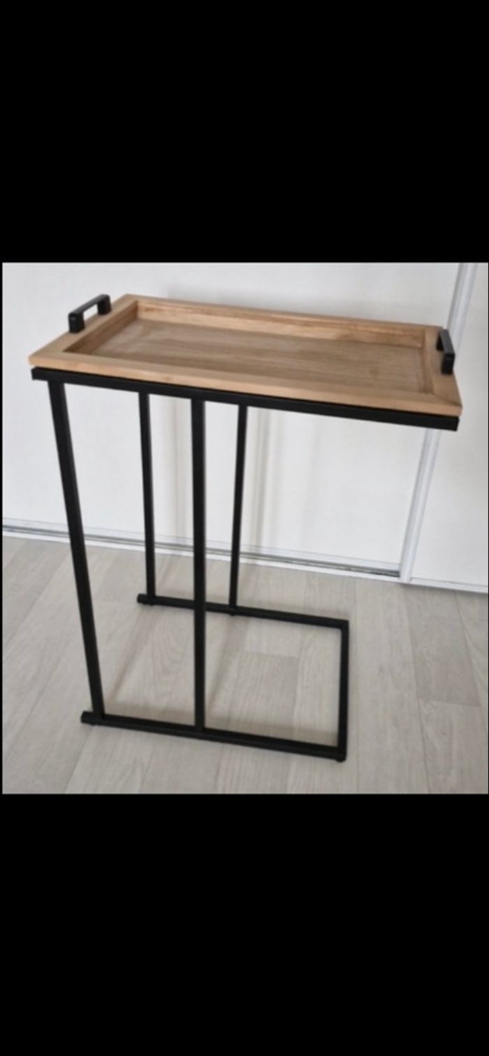 Lot de 2 chevet noir et bois - photo numéro 2