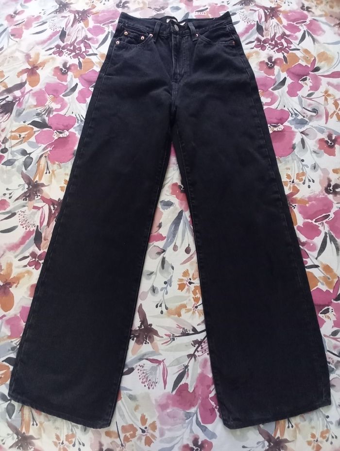 Jean Levis Ribcage Wide Leg W26/32 Color Rosie Posie-Noir - photo numéro 3