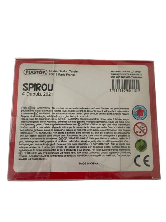 Tirelire Plastoy Spirou écureuil Spip 12 x 12 cm neuf - photo numéro 5