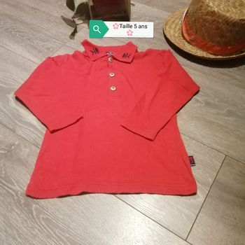 🌸Polo rouge manches longues Taille 5 ans "Tape à l'œil" 🌸