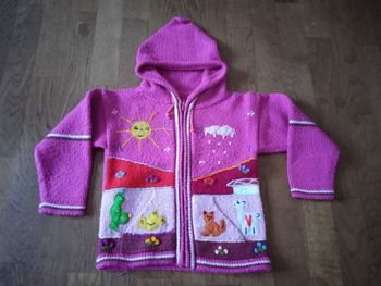 Gilet zippé péruvien fille - 6 ans