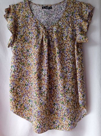 BLOUSE SHEIN Moutarde Fleurie.