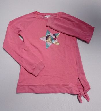 Sweat rose étoile sequins 9/10 ans