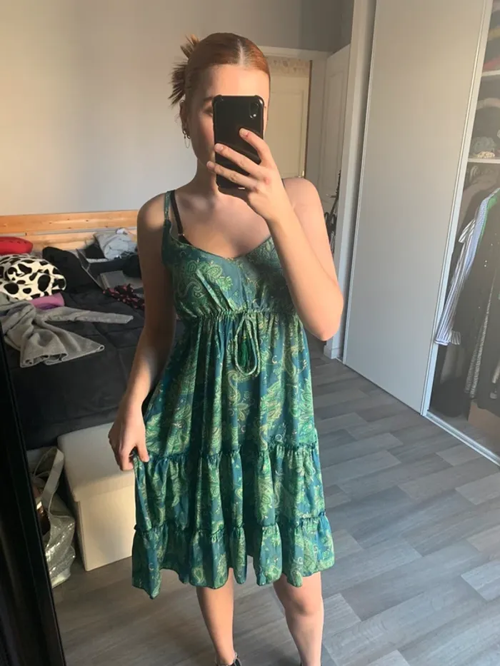 Robe d’été fleuri ton bleu
