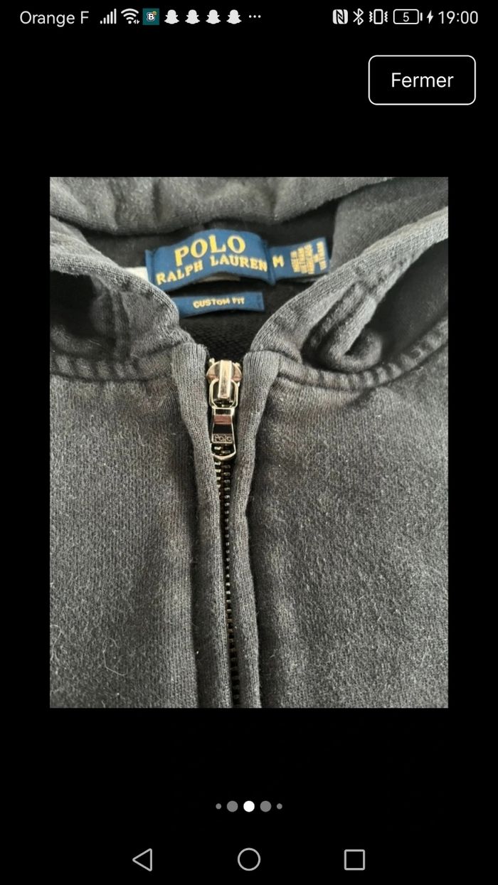 Zip Ralph Lauren taille M coloris bleu/blue - photo numéro 3
