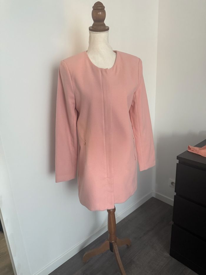 Manteau mi long rose poudré Women Only 38 ou M - photo numéro 4