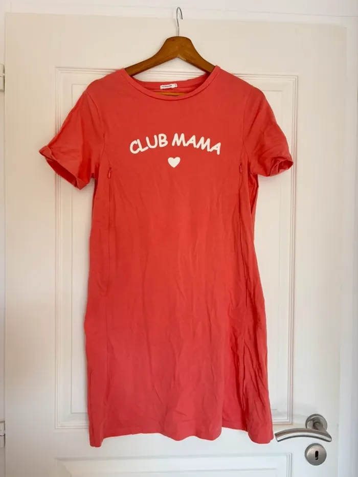 Chemise de nuit corail grossesse et allaitement vertbaudet taille 34/36