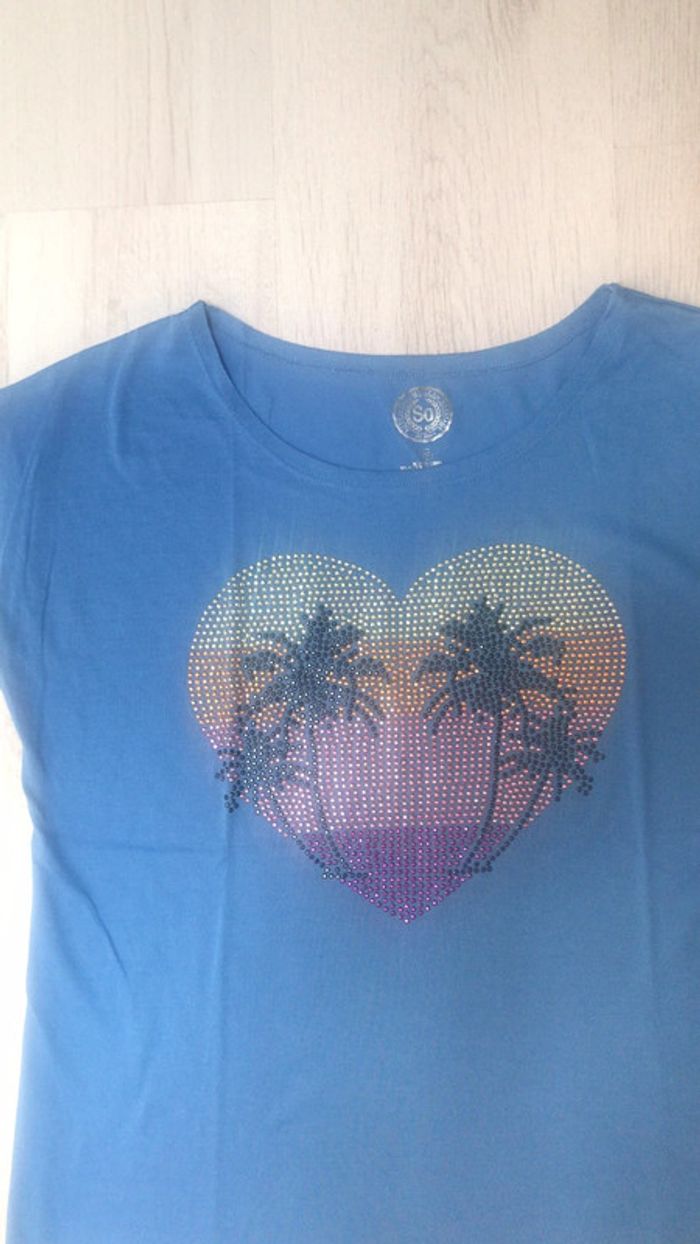 T-shirt bleu pour fille - photo numéro 2