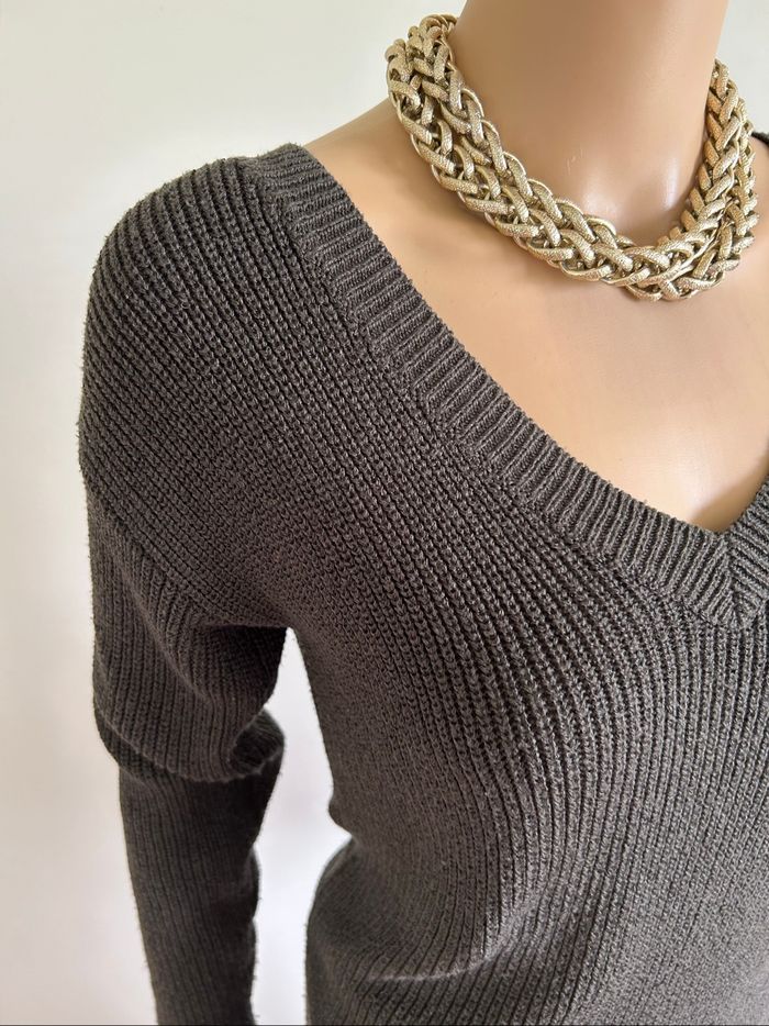 Pull vert kaki à manches longues Morgan taille XS TBE - photo numéro 4
