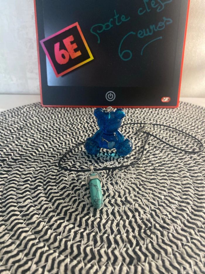 Pendentif pierre chakra + porte clefs - photo numéro 3