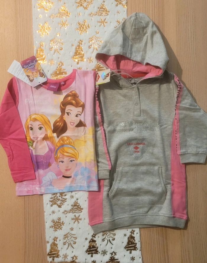 Lots 2 ans - robe + tshirt - neuf