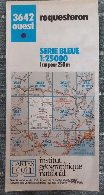 Carte IGN n°3642 Roquestron