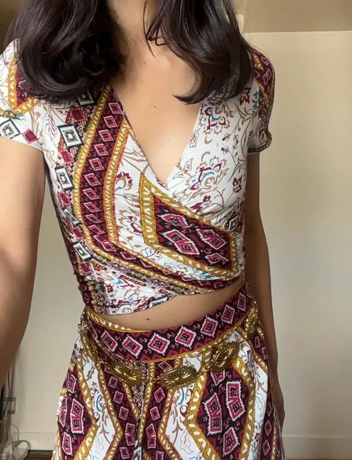 Magnifique ensemble haut et jupe indienne - photo numéro 3