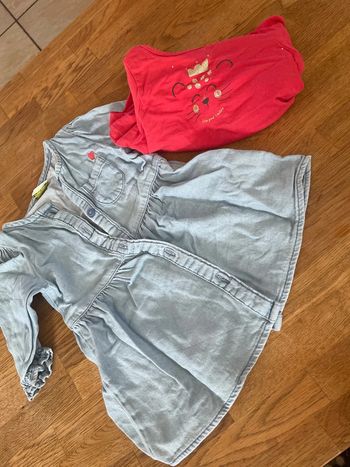Robe et tee shirt manche longue 6 mois