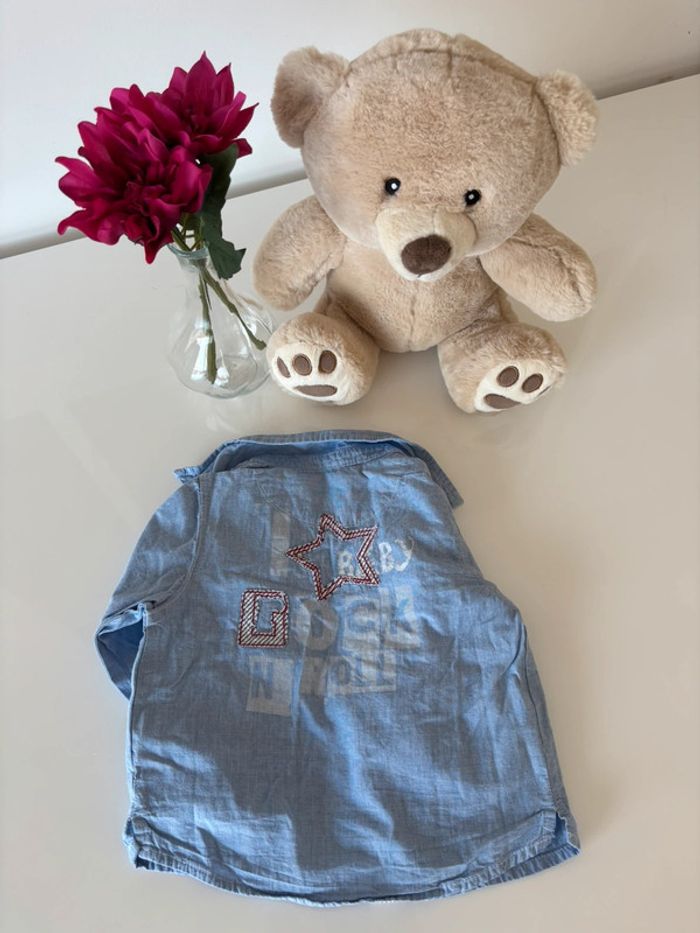 Chemise en jean grain de blé 6 mois - photo numéro 4