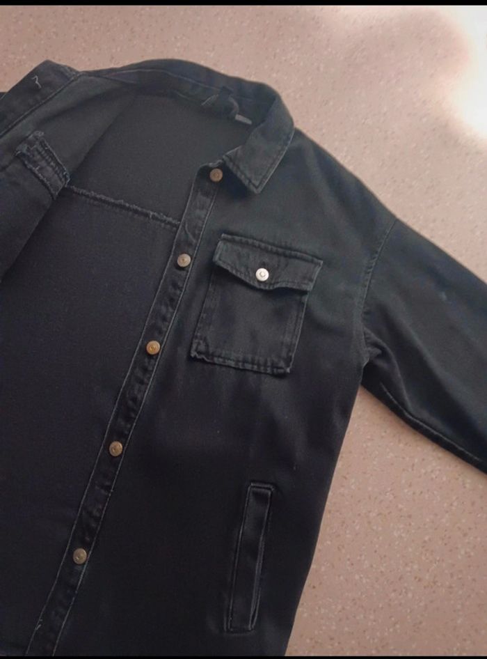 veste en jean noir H&M - photo numéro 4