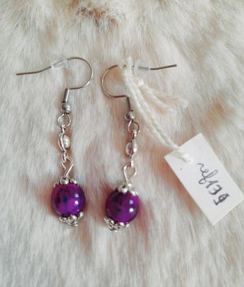 Boucles d'oreilles violette