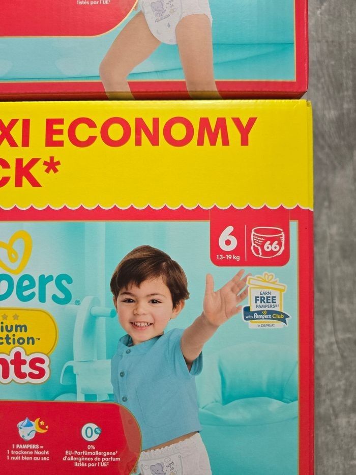 🌟Pampers Premium Protection 2x66 couches Taille 6 (13 - 18 kg) 🌟 - photo numéro 2