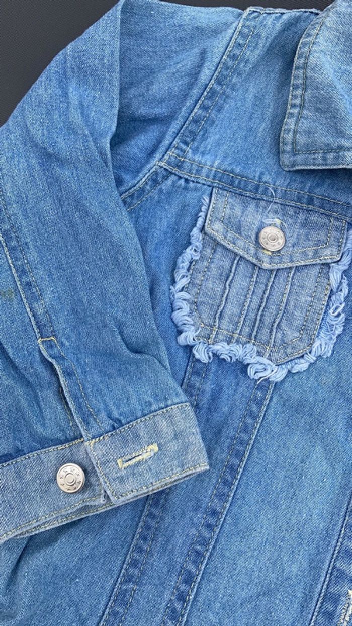 Veste en jean bébé fille vêtement taille 2 ans 24 mois enfant garde robe - photo numéro 4