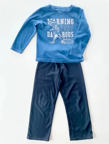 🦕 Ensemble pyjama garçon 6 ans Kiabi - Dinosaure “Warning Very Dangerous Dino” polaire