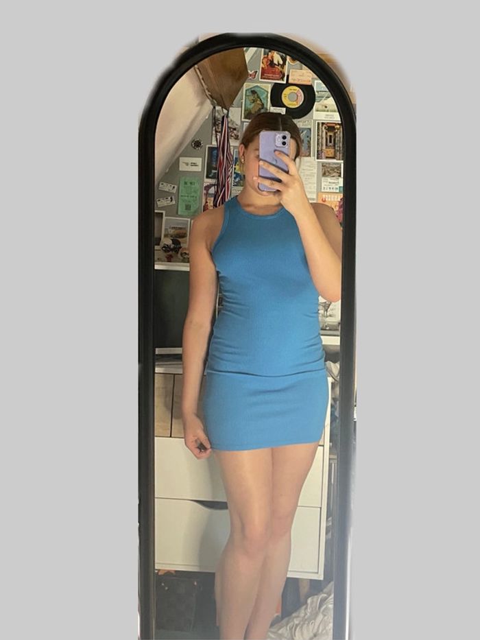 Robe bershka bleu azur - photo numéro 2