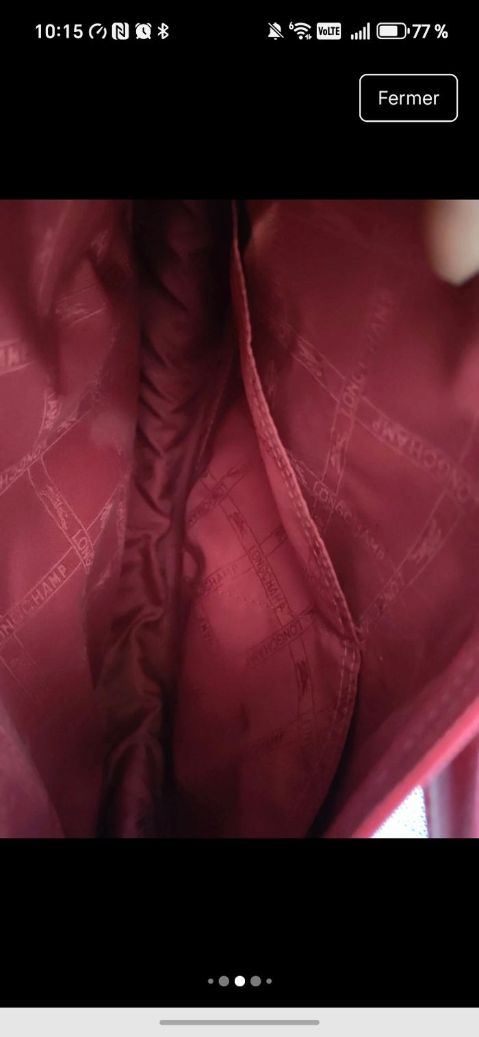 sac longchamp cuir rose - photo numéro 5