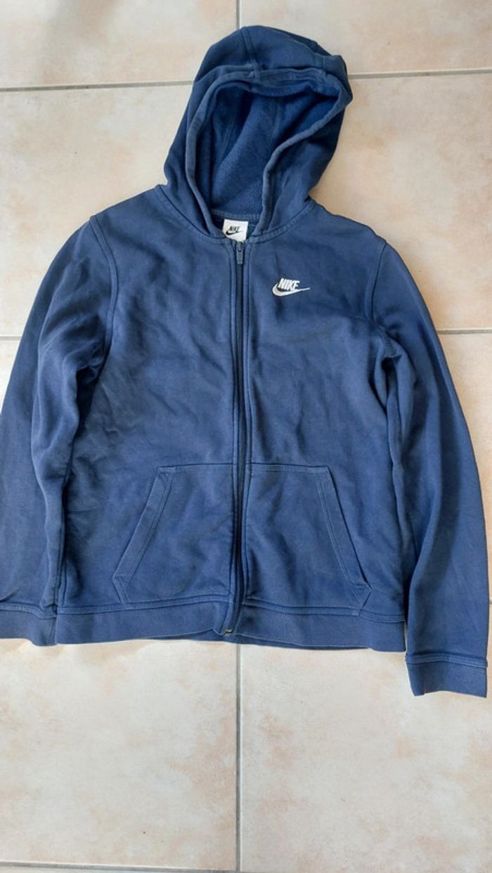 Gilet sweat zippé Nike bleu marine à capuche XL enfant