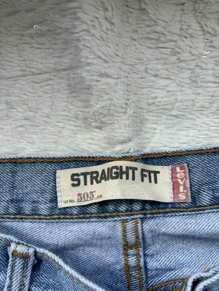 Jean Levi’s 505 Straight Fit droit Homme unisexe bleu clair taille haute 2000s Rare US W38 L32 XL48 - photo numéro 9