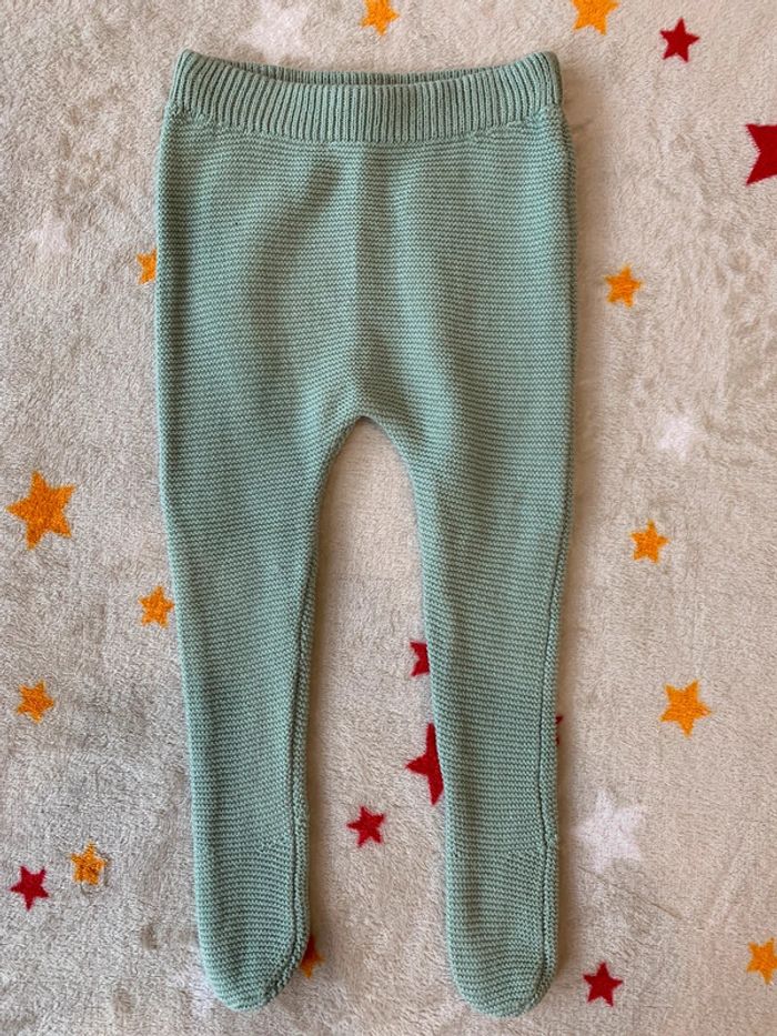 Ensemble Naissance 3 Pièces Point Mousse Vertbaudet Vert D’Eau 1 An - photo numéro 4