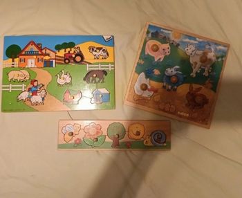 Lot 3 puzzles en bois neufs