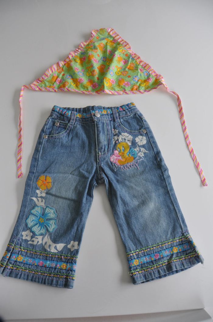 Ensemble pantacourt et fichu Titi 4 ans