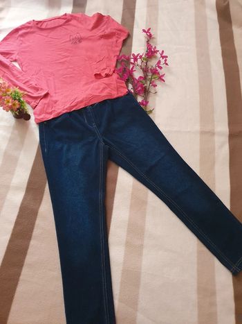🍒Ensemble jean+tee shirt 10 ans fille🍒