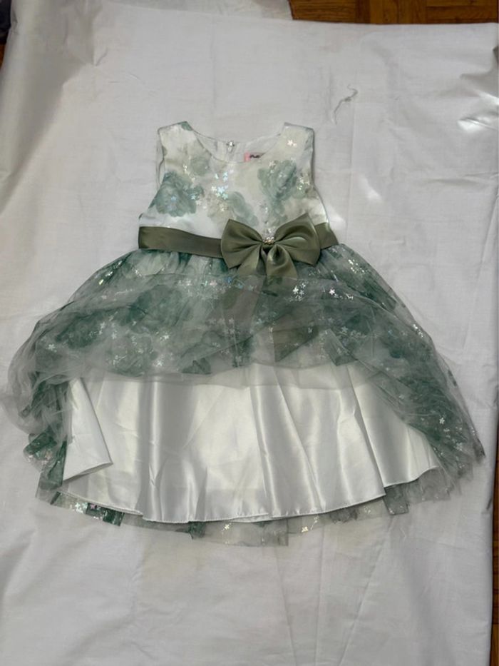 Robe festive verte pour filles - photo numéro 3