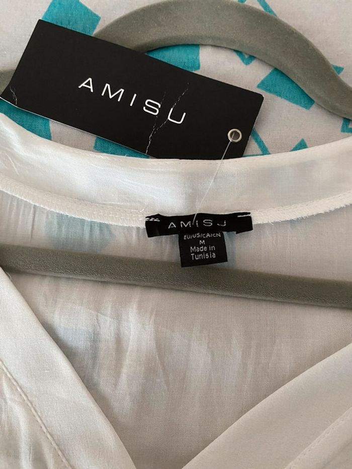 Superbe belle chemise blanche Amisu neuve avec étiquette taille M - photo numéro 13