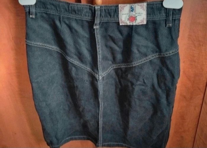 Jupe style jeans vintage 42 en soie - photo numéro 5