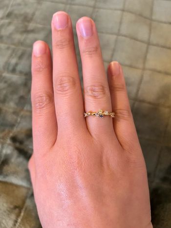 Bague cristaux colorés en acier inoxydable