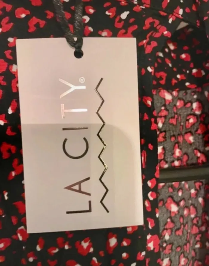 Robe La City bordeaux à motifs noir et blanc – taille 38 – neuve - photo numéro 6