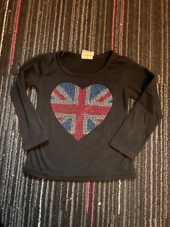 TEE shirt cœur Angleterre taille 2 ans