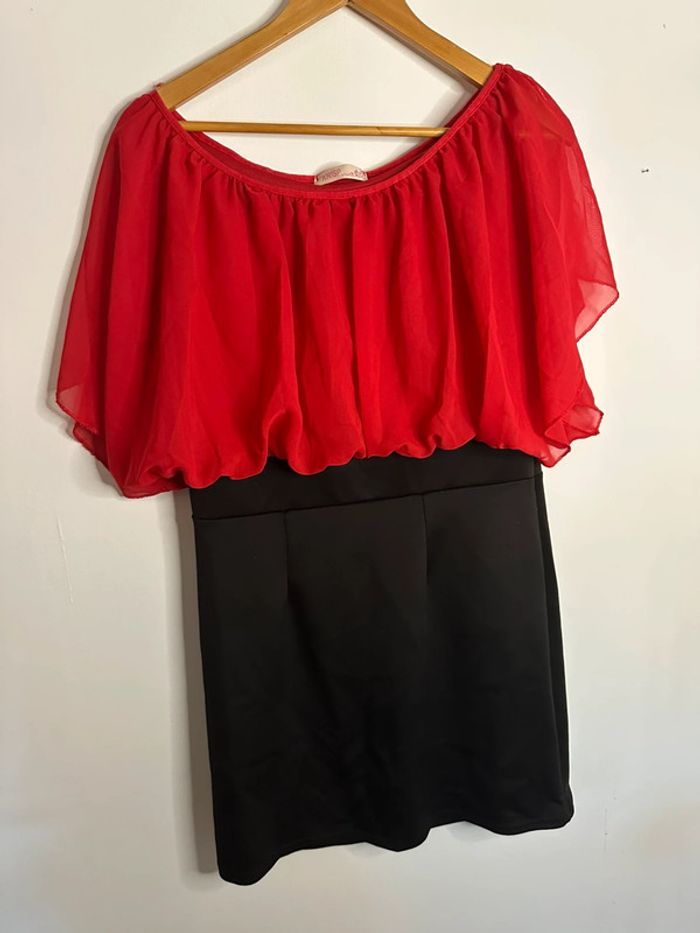Robe rouge et noire KRISP T40/42 peu portée - photo numéro 4