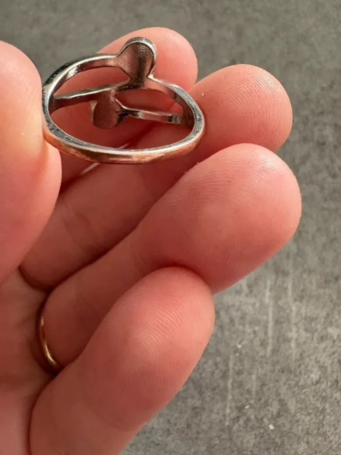 Bague argentée 2 pierres - photo numéro 3