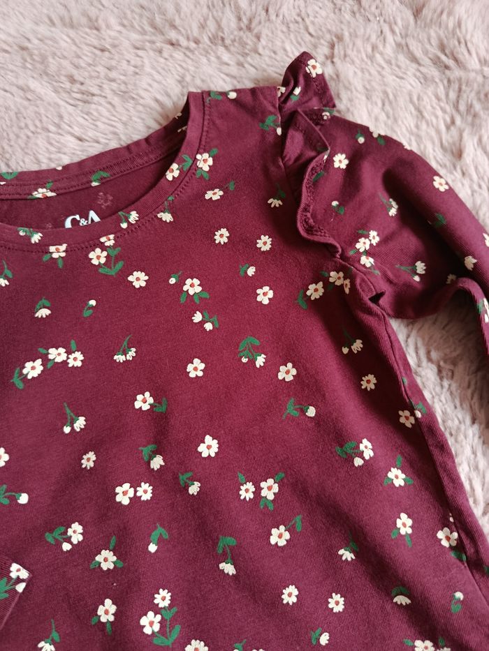 Haut manche longue fleurie - taille 24 mois 92cm - photo numéro 3