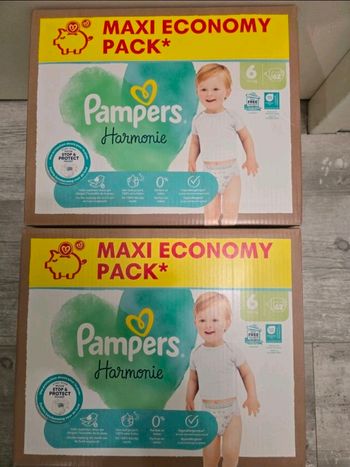 🍼 Pampers Harmonie – Taille 6 (+13 kg) – Lot 2x62 couches – Neuf