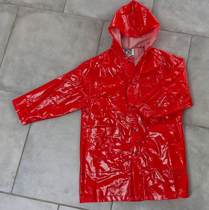 Ciré rétro rouge brillant fille 8 ans